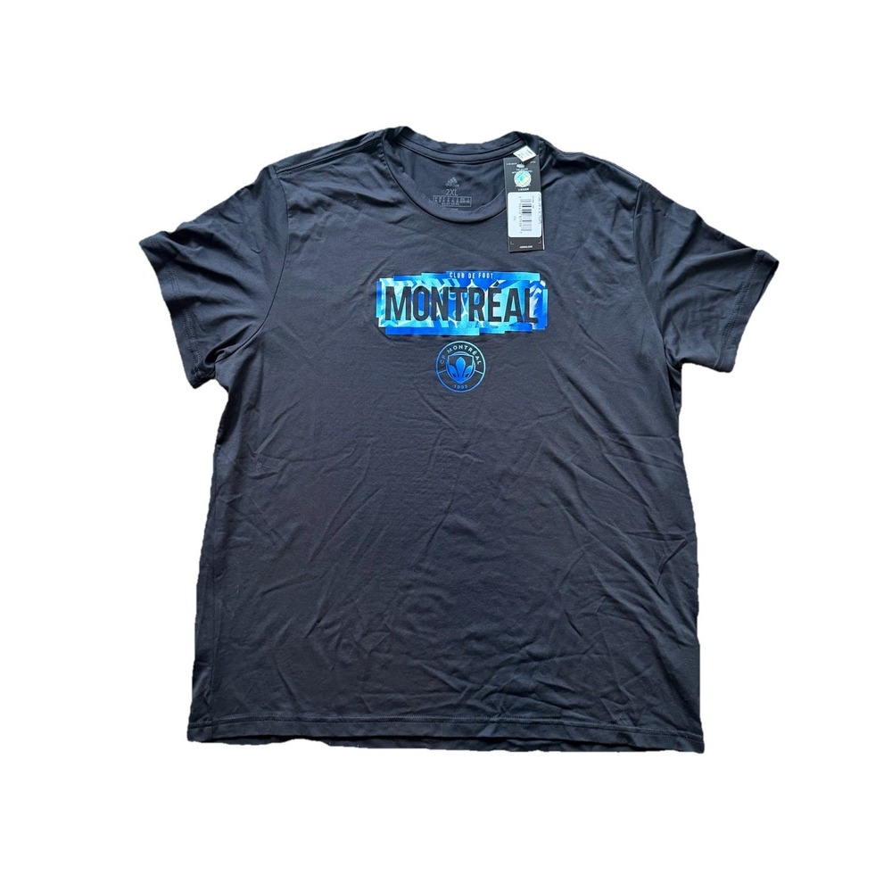 NWT Adidas CF Montreal 290 W SS Pregame T-Shirt Black Blue 2XL